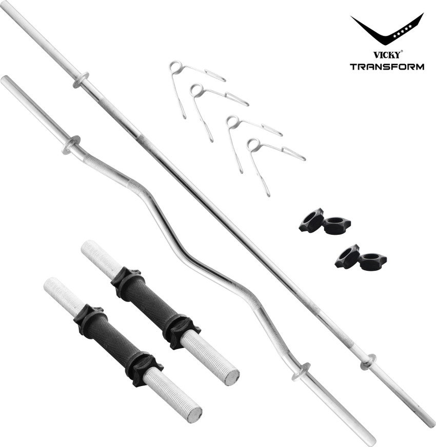 Vicky transform 24 kg pvc 24 kg curl top and straight rod combo home gym combo