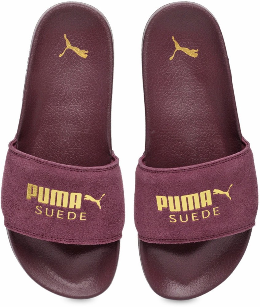 puma slides burgundy