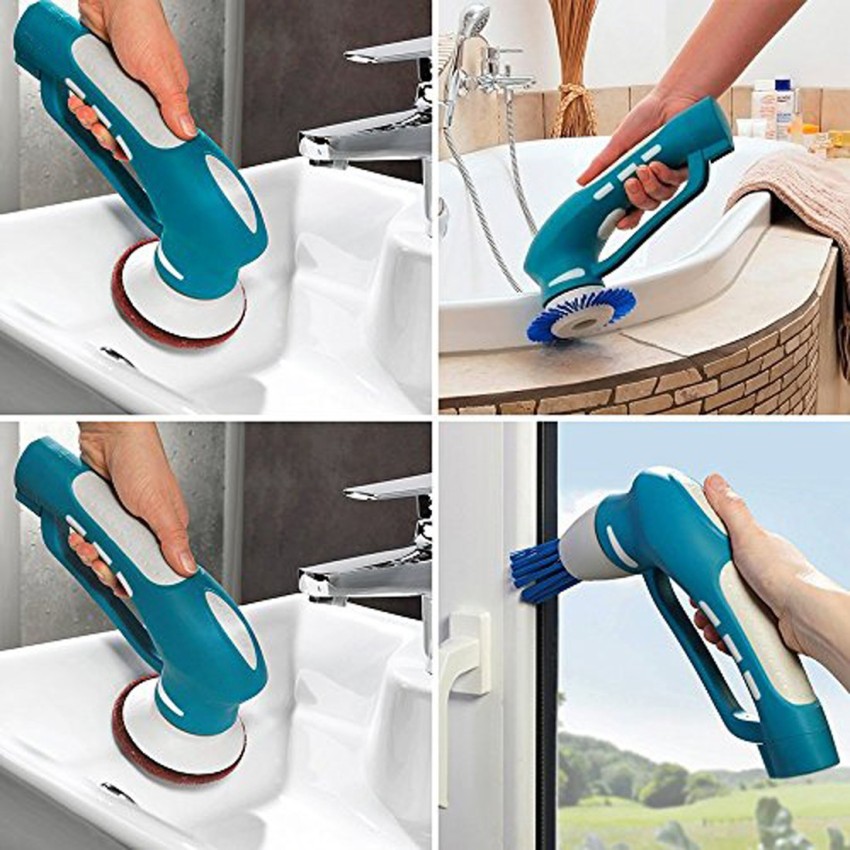 Smiledrive Handheld Cordless Power Scrubber Cleaner for Bathrooms Kitchen  Homes-Battery Operated (4xAA) Cleaning device with 3 Brushes & 1 Scouring  Pad Plastic Wet and Dry Brush Price in India - Buy Smiledrive Handheld  Cordless Power Scrubber