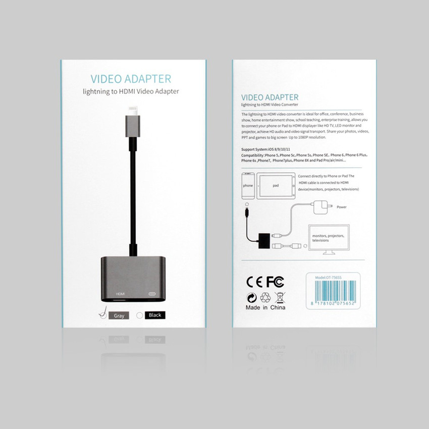 Tobo Lightning Cable 1 A 0.05 m Lightning to HDMI Adapter