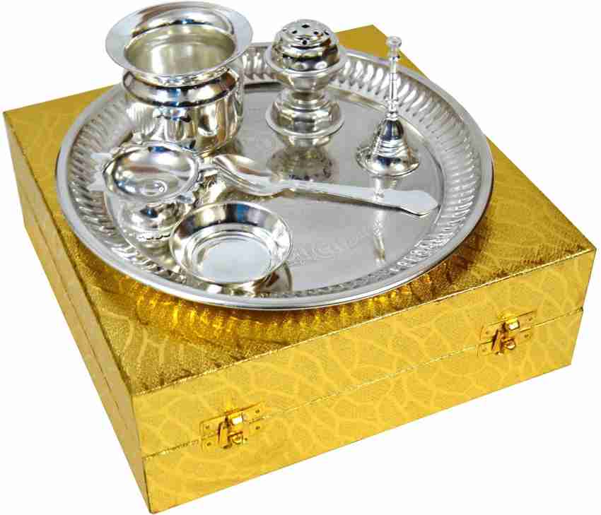  Beautiful Gold Plated Brass Pooja Thali Set for Diwali