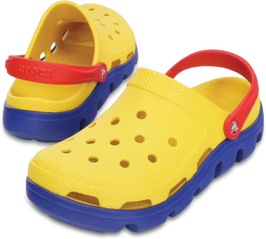 Crocs blue outlet and yellow