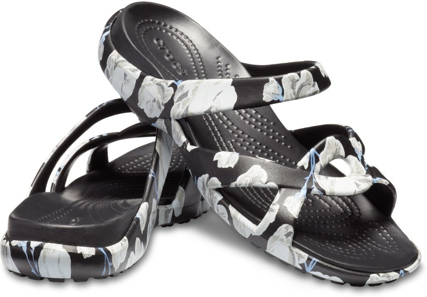 CROCS Meleen Twist Graphic Sandal Women Black White Flats