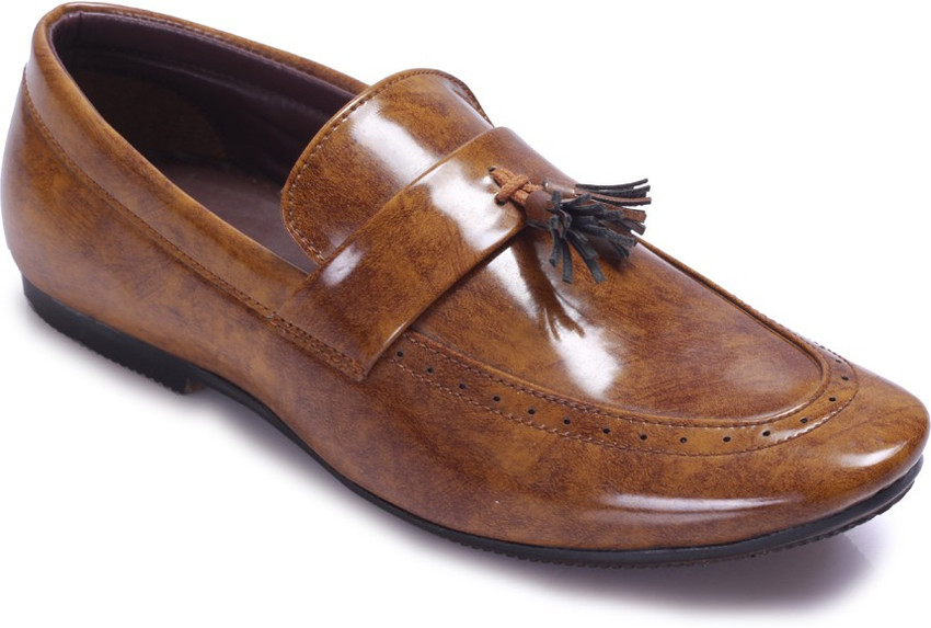 HEAVENDEER Tan Brown Party Wear Shoes Slip On For Men Buy