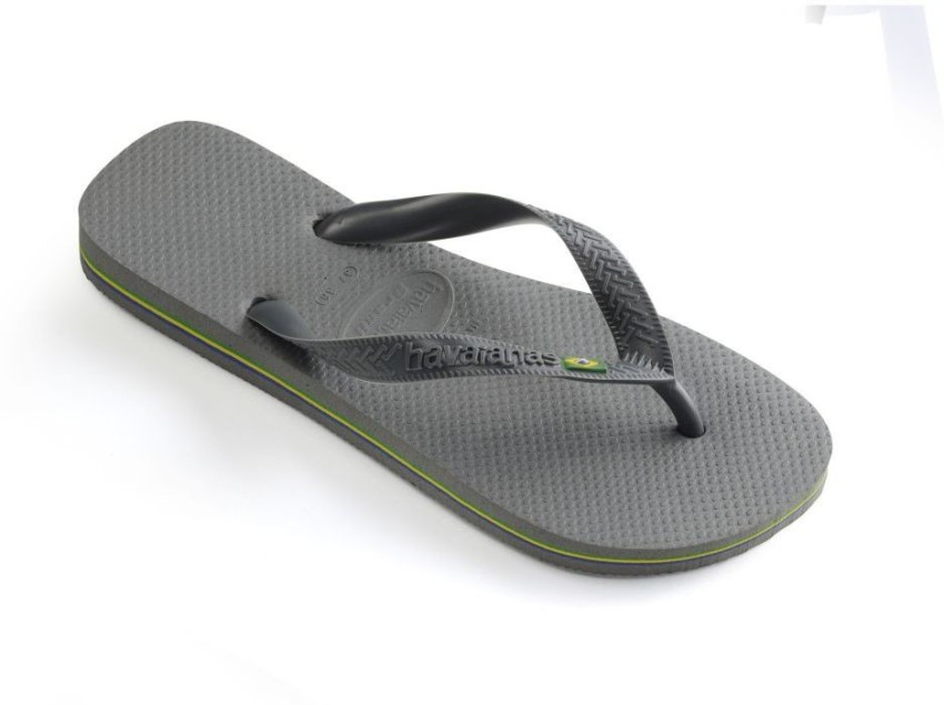 Mens grey havaianas online flip flops