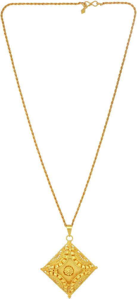 Square shape gold best sale pendant