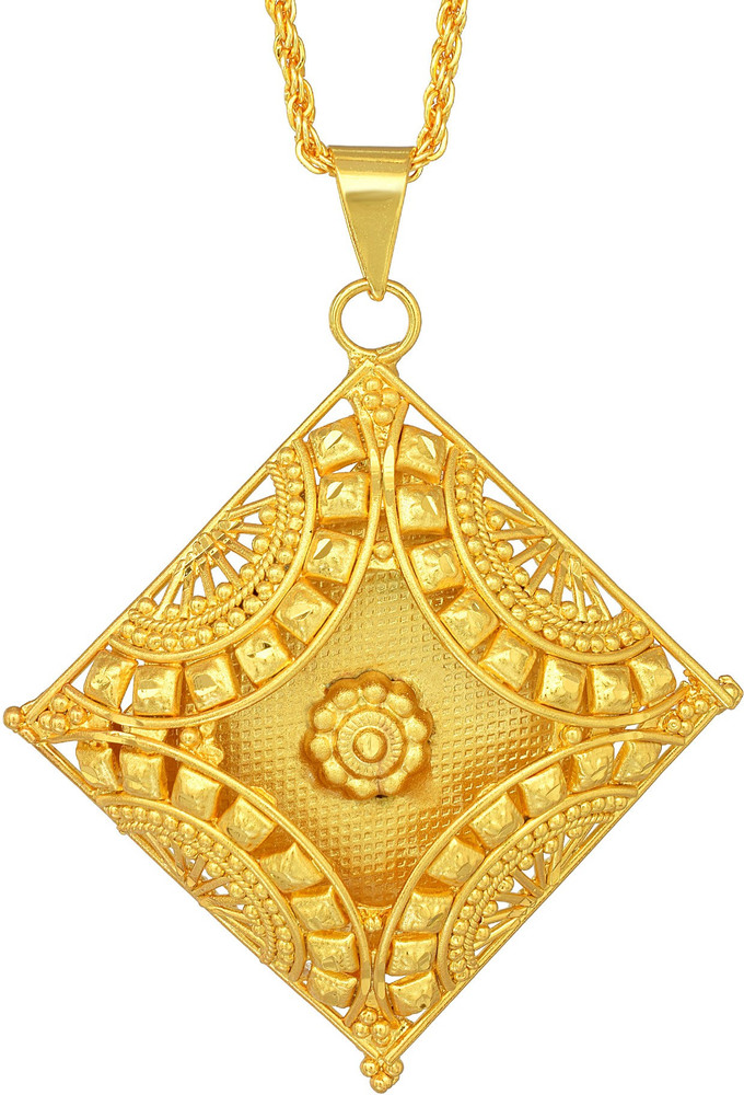 MissMister Gold Plated Square Shaped Cavity 3D Design Fashion Pendant Women Traditional Ethnic Gold plated Brass Pendant Price in India Buy MissMister Gold Plated Square Shaped Cavity 3D Design Fashio...