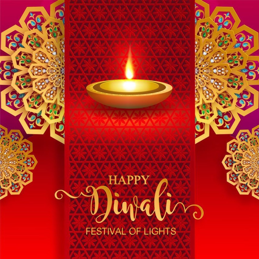 red golden background diwali Sticker Poster|Diwali Poster Paper Print -  Religious posters in India - Buy art, film, design, movie, music, nature  and educational paintings/wallpapers at 