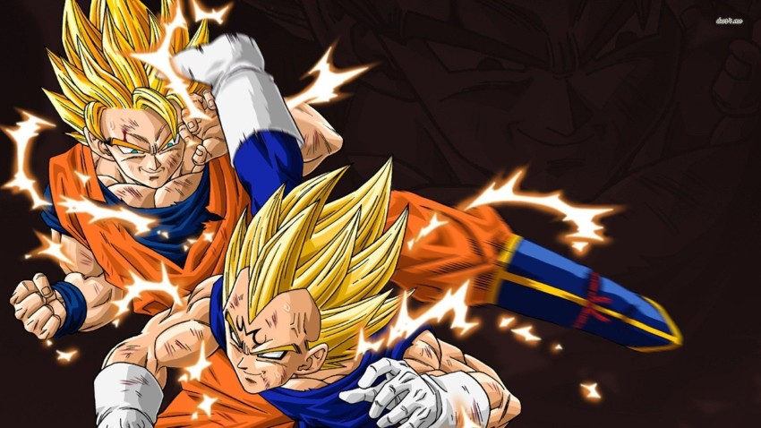 KD goku and vegeta ssj2goku and vegeta ssj2 sticker poster, dragon ball z  poster, anime poster, size:12x18 inch