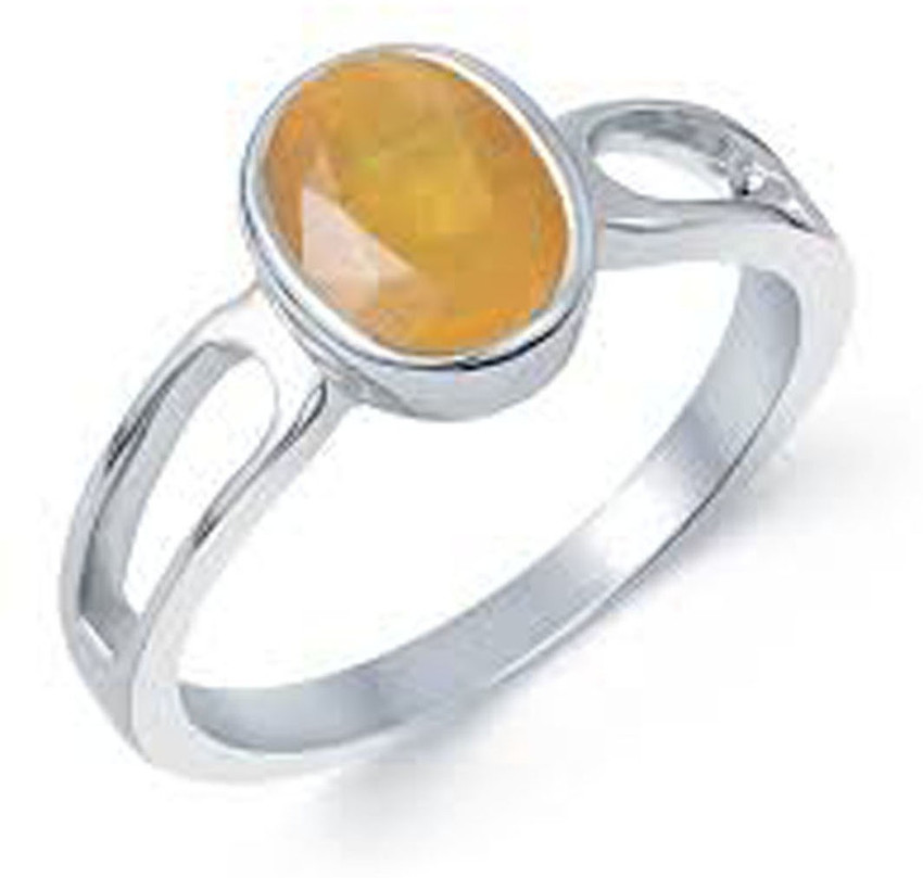 Pukhraj silver ring discount