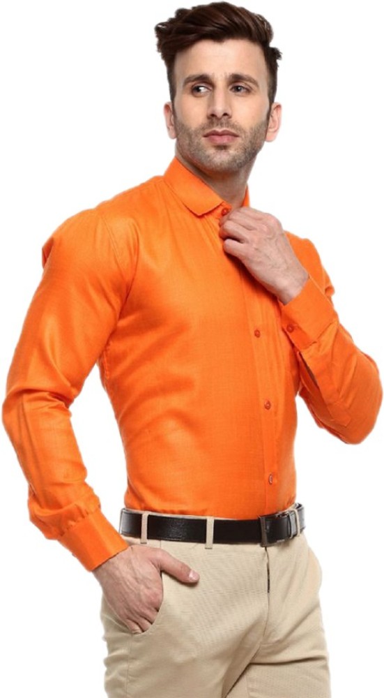 Orange shirt 2025 mens outfit