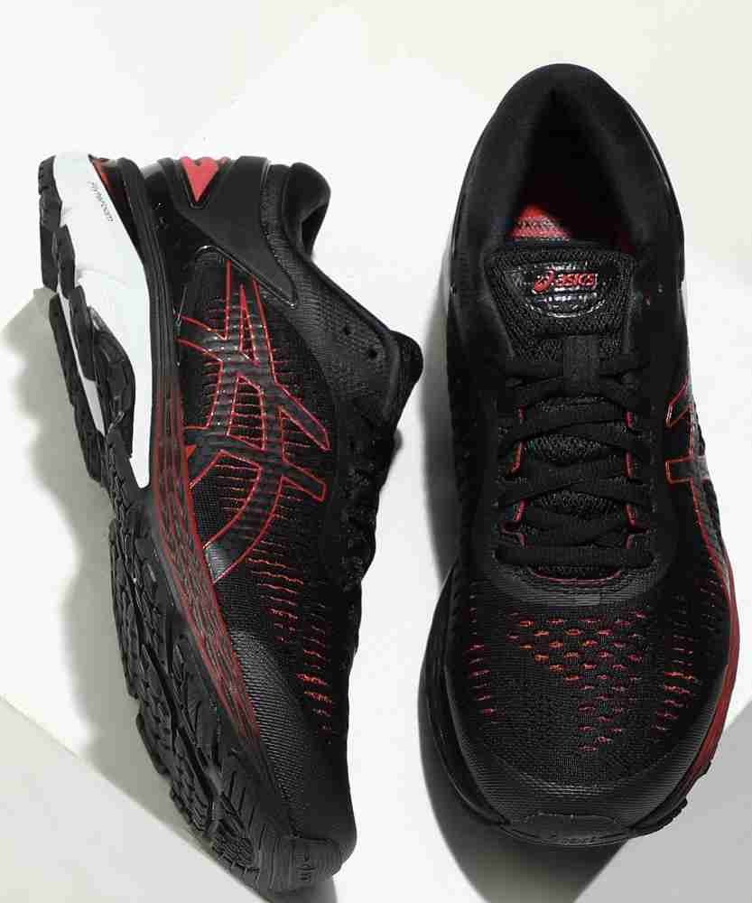 Asics gel kayano 25 men's shoes black/classic red best sale