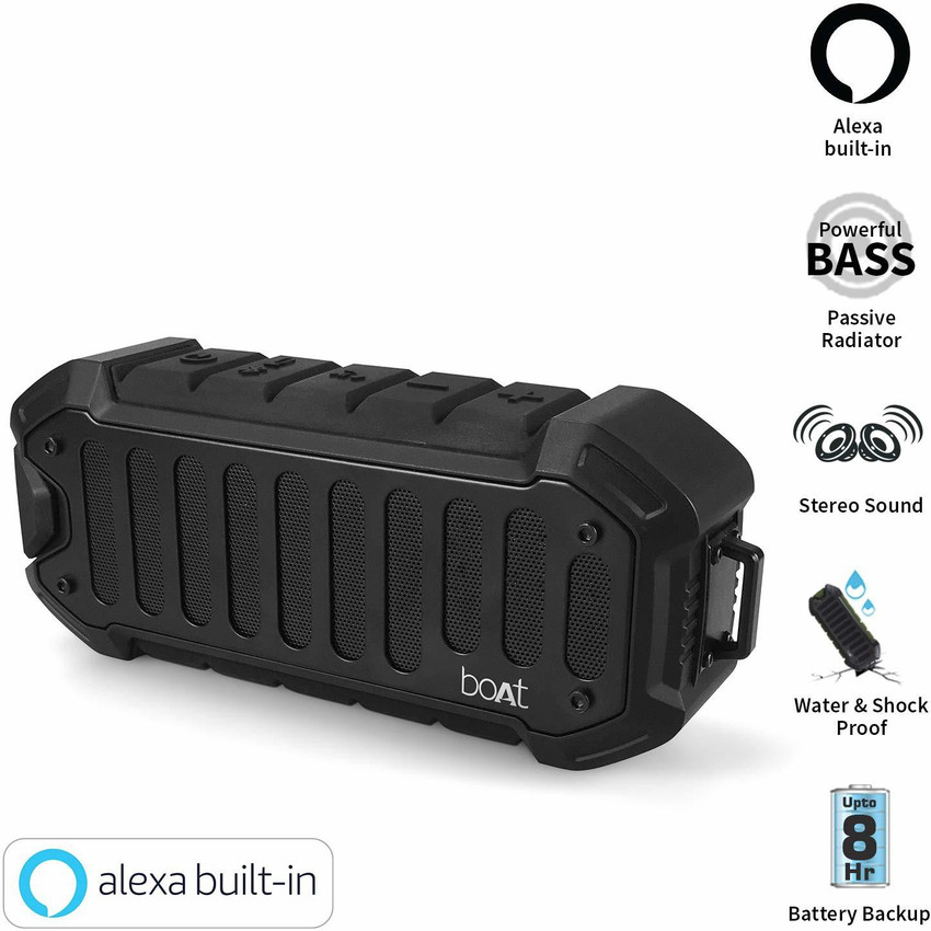 Portable speaker with top alexa built in