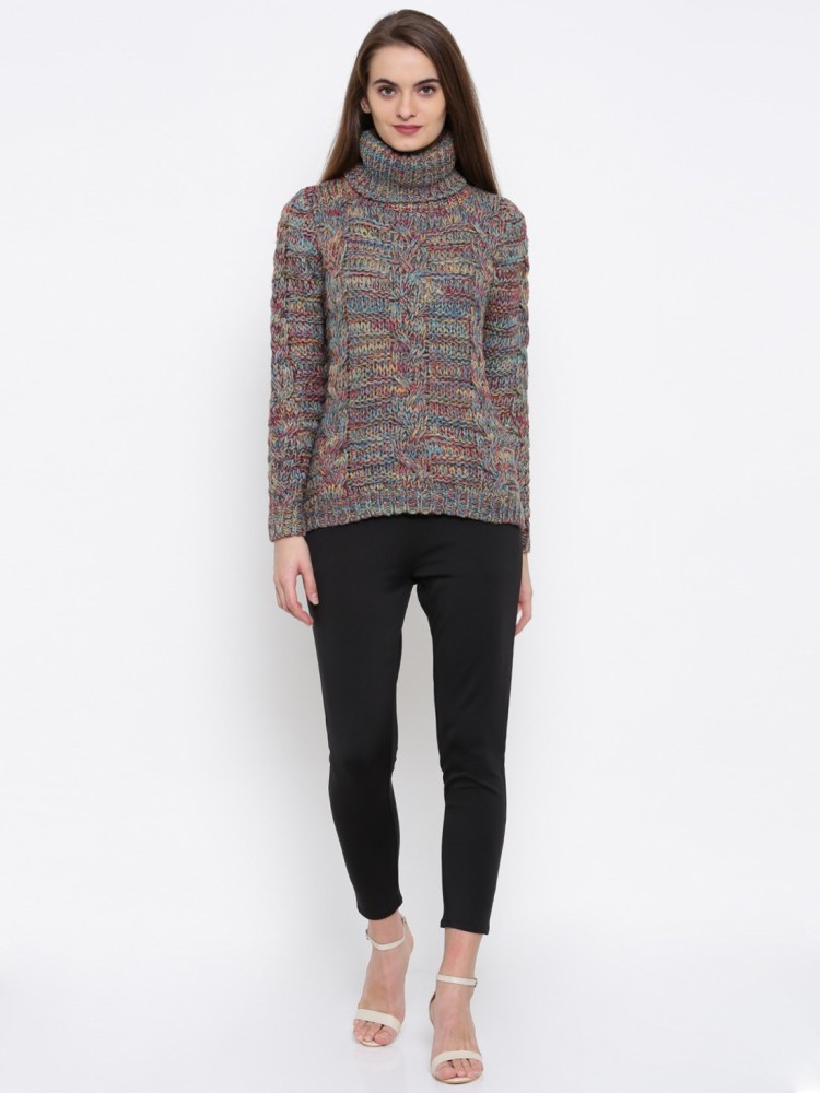 GLOBAL DESI Woven Turtle Neck Casual Women Multicolor Sweater Buy GLOBAL DESI Woven Turtle Neck Casual Women Multicolor Sweater Online at Best Prices in India Flipkart