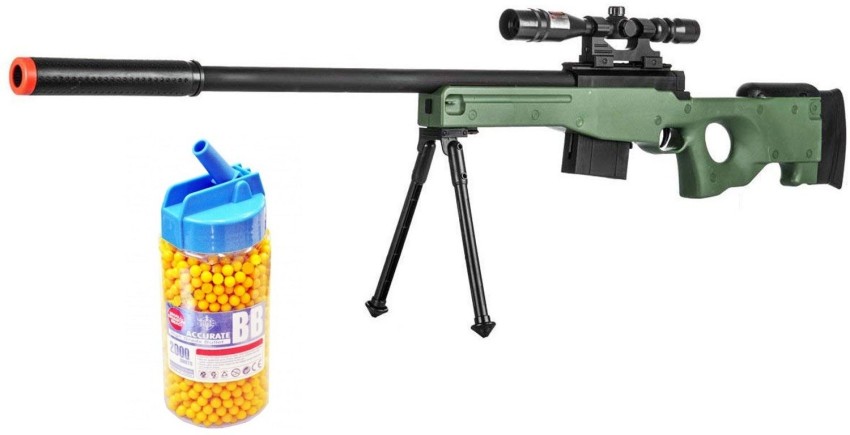 IndusBay Sniper Big Size Toy Gun with Bottle Pack of 2000 PCs 6 MM Plastic  Guns & Darts - Sniper Big Size Toy Gun with Bottle Pack of 2000 PCs 6 MM