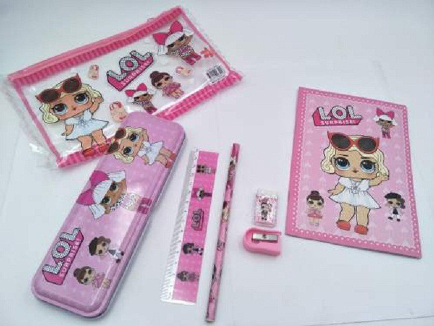 R H lifestyle LOL surprise 6pcs Stationery Gift Set with Metal