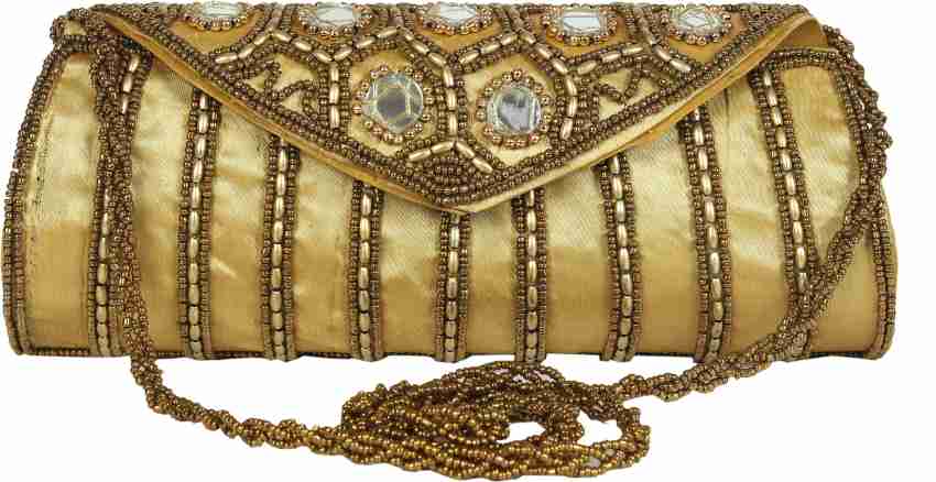Women's Sling Bag, Fancy Sling Handbags, Clutch Bag With Gold
