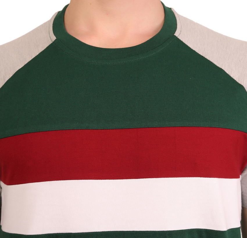 MILLIONARE Colorblock Men Round Neck Red, Green T-Shirt - Buy