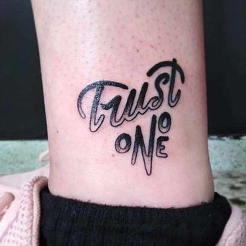 Buy Trust No One Temporary Tattoo  Chicano Lettering Tattoo  Online in  India  Etsy