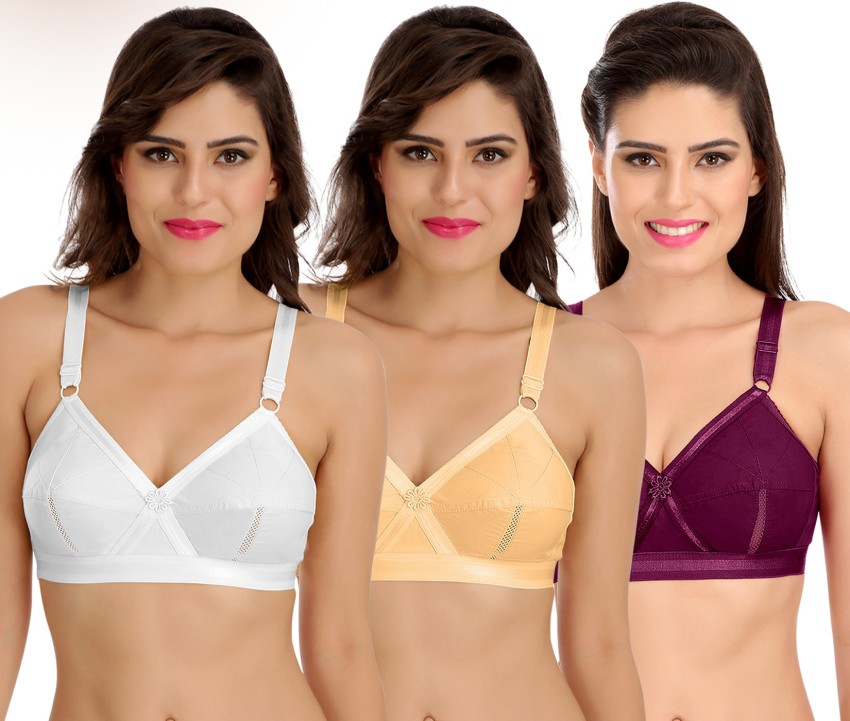 SONA Sona Perfecto Women Full Cup Everyday Plus Size Cotton Bra Pack of 3  Women Full Coverage Non Padded Bra - Buy SONA Sona Perfecto Women Full Cup  Everyday Plus Size Cotton
