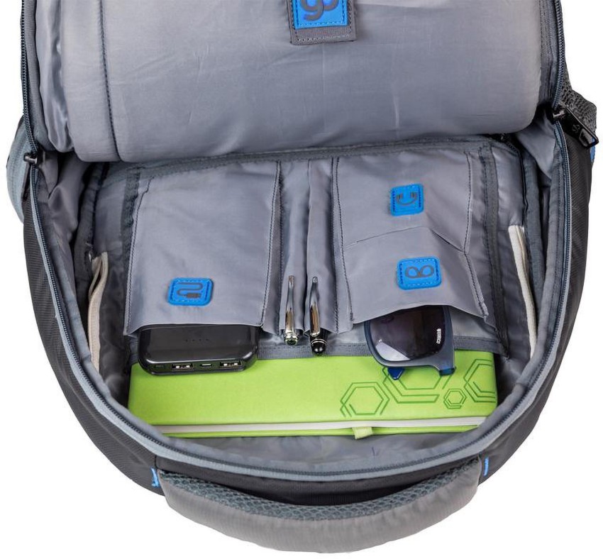 Grey and blue backpack sale