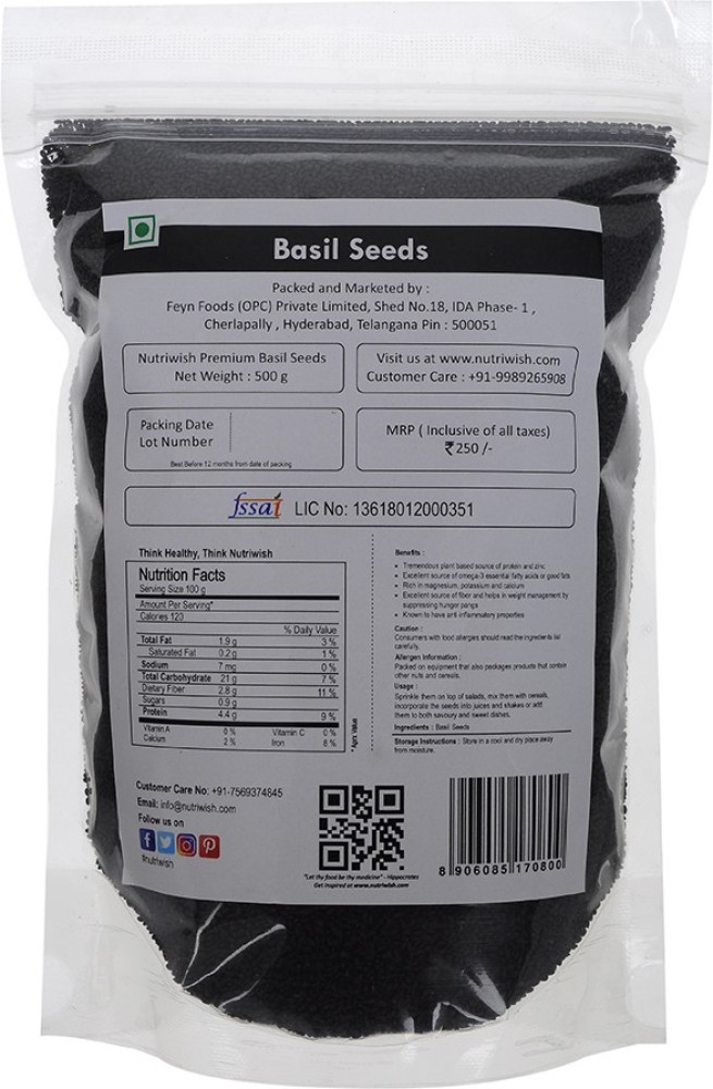 Nutriwish Basil Seeds Basil Seeds Price in India Buy Nutriwish