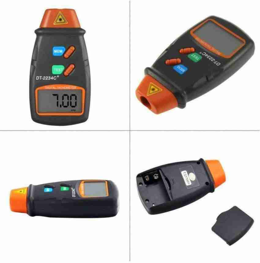 Divinext With Reflecting Tape Marks DT-2234C+ Digital Tachometer RPM Meter  Digital Laser Beam Non-Contact Tachometer Handheld Rotating Speed Scale