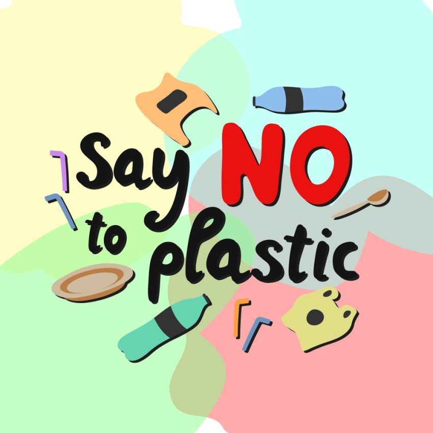 Say No To Plastic Bags. White Text, Calligraphy, Lettering, Doodle By Hand  On Green. Stop Plastic Pollution. Ban Plastic Bags. Use Reusable Bags Eco,  Ecology Banner Poster. Vector Illustration Royalty Free SVG,