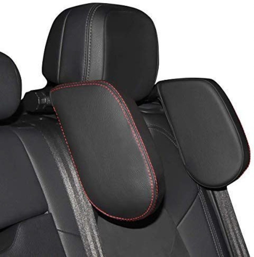 Car headrest Black Leather Car Pillow Cushion for Universal For