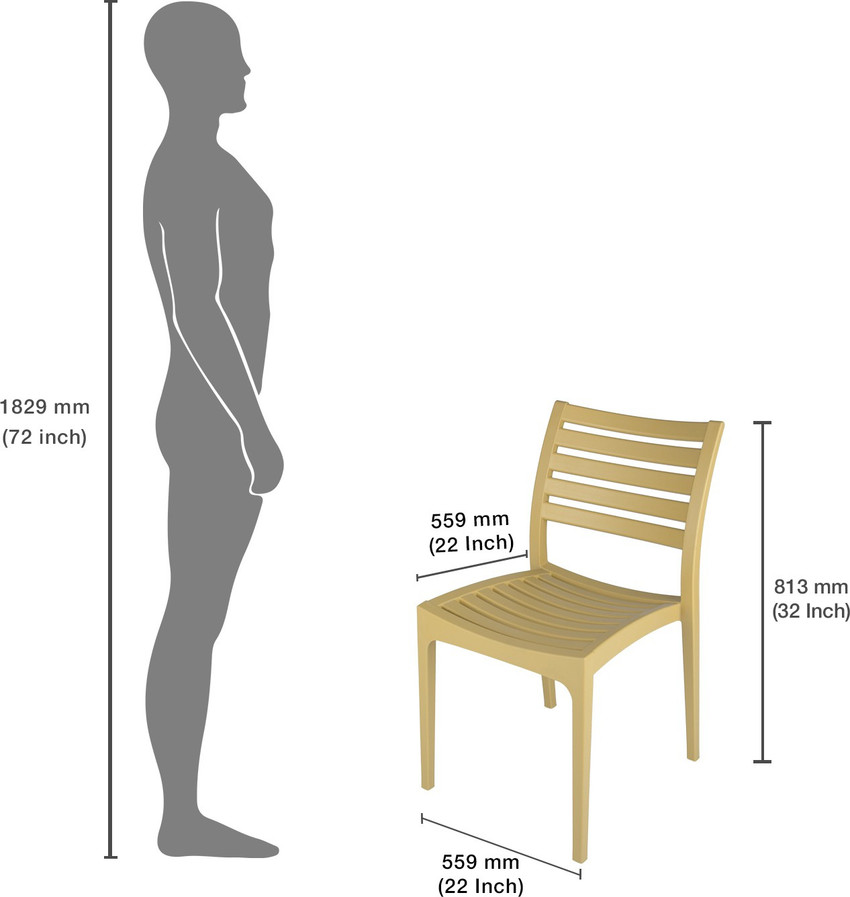 Supreme Furniture Omega Chair Without Arm Pack of 4 Cane Color