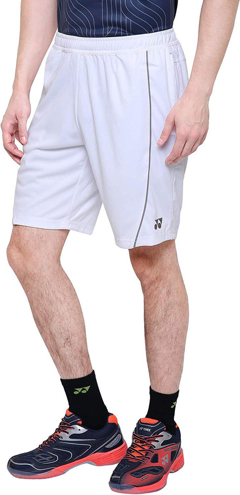 YONEX Solid Men White Sports Shorts Buy YONEX Solid Men White