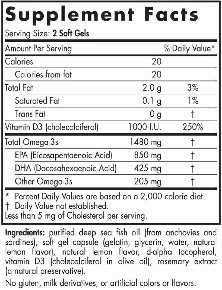 Nordic Naturals Ultimate Omega D3 Sport 1 000 mg 60 Soft Gels