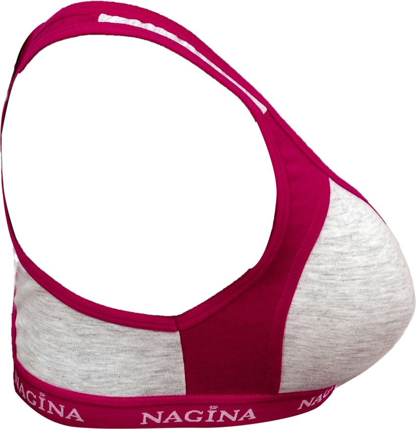 Nagina Women's Poly Cotton Non Padded Non Wired Elastane Stretch Full  Coverage Slip-On Sports Bra - Beige : : Fashion