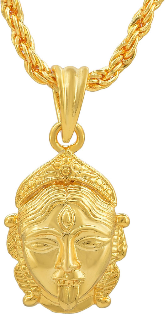 Morvi Gold coated Brass 24KT 1 Micron Lord kaali Maa Durga Tongue