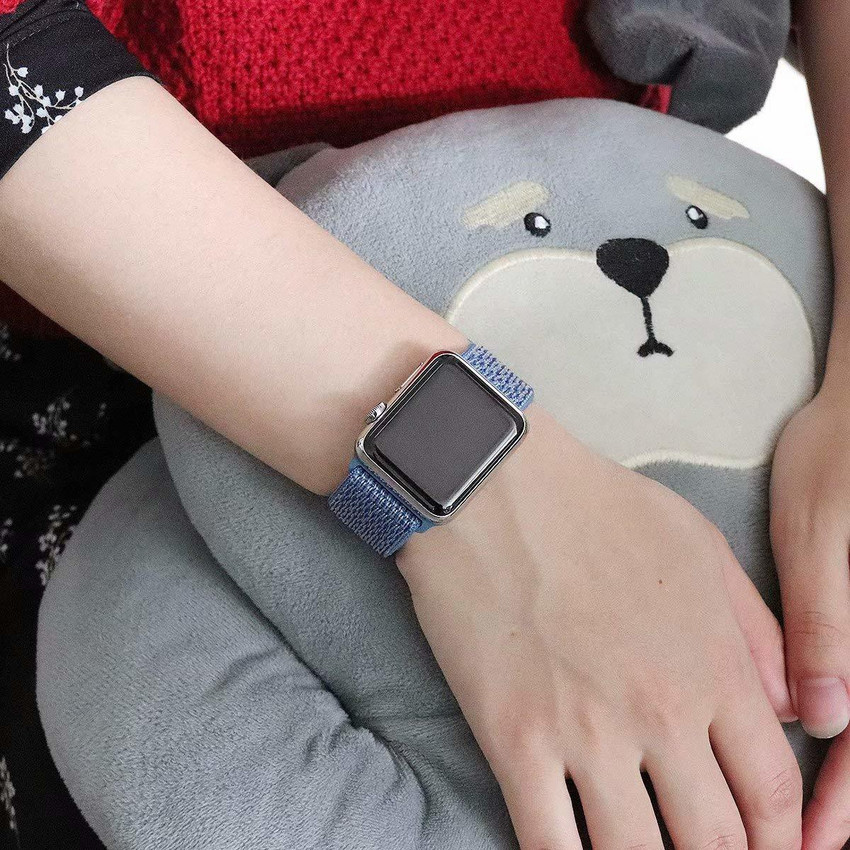 Apple Watch Band Compatible with 42mm 44mm Nylon Sport Loop Smart