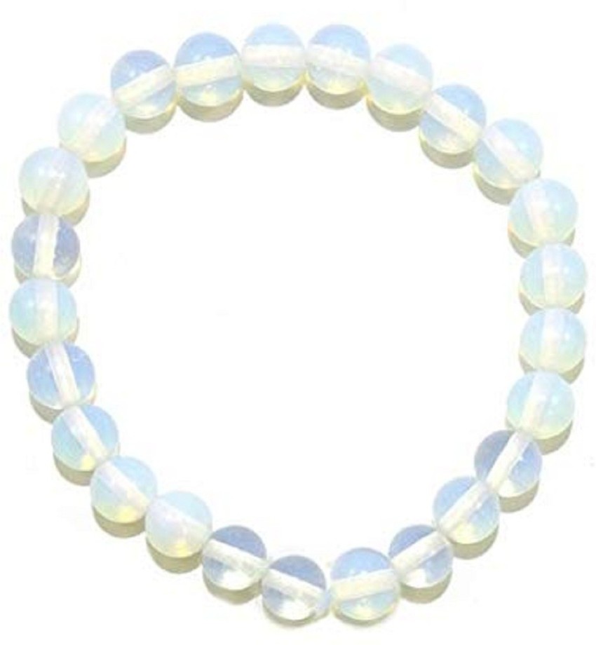 MagiDeal Fashion Vintage Handmade White Opal Crystal Round Beads Bracelet  Cuff Wristband Adjustable Bangle Charm Jewelry for Women Men  Amazonin  Jewellery