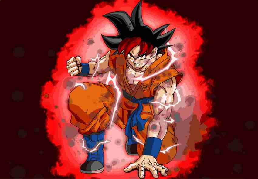 Kundan Store - Goku Super Saiyan God Anime Series HD Wall Poster