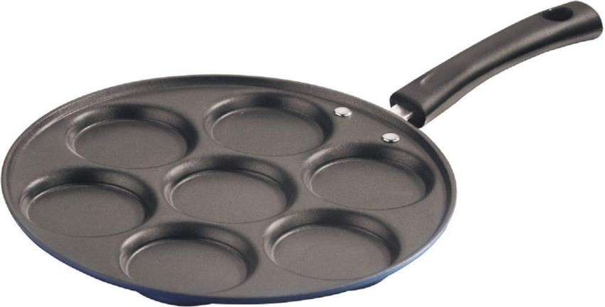 Nonstick Mini Uttapam Pan Mini Pancake Maker Mini Crepe Pan Idli Pan Pancake Multi-Snack Maker Aluminium Uttapam Tawa Mini Pancake Tava 7 Cavity