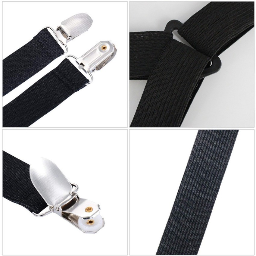 Vatsas Adjustable Bedsheet Holder Clips Straps Safety Lock Black