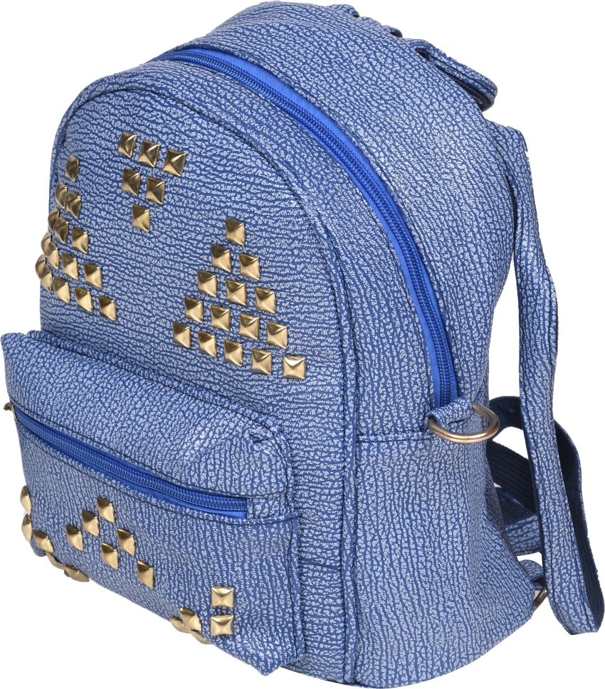 MCM, Bags, Blue Mcm Backpack With Studs