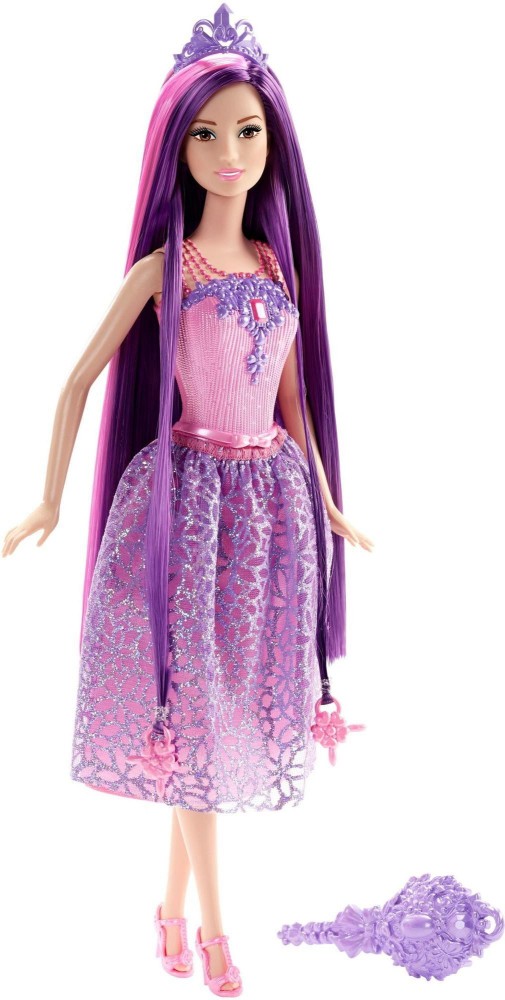 Purple hair barbie discount doll