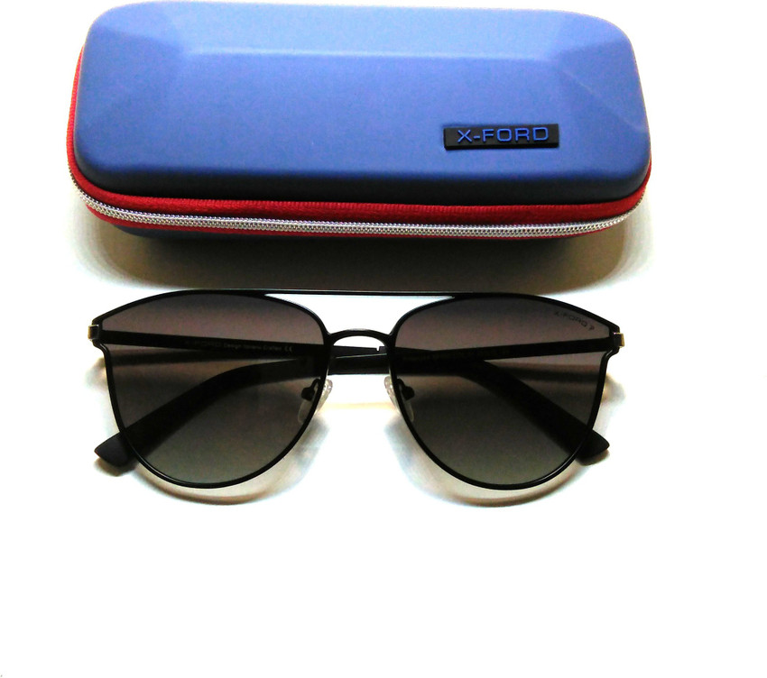 Buy X FORD Retro Square Rectangular Sunglasses Black For Men