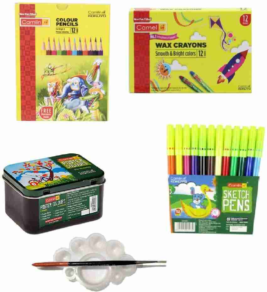 Camlin Kids Perfect Art Kit- Sketch Pens, Crayons, Pencil  Colour, Poster Colours - Poster Color