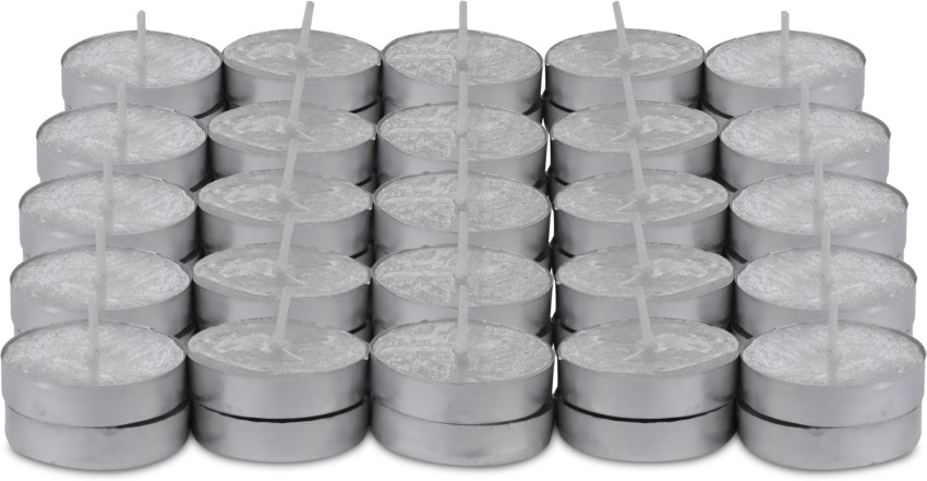 Auradecor Pack of 50 Tealight Candle, Unscented Smokeless Burning Time 2.5  Hour to 3 Hour