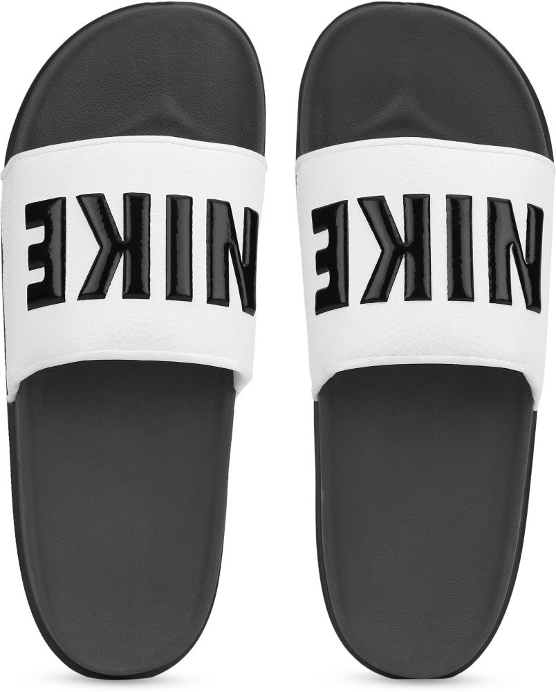 Grey and cheap white nike slides