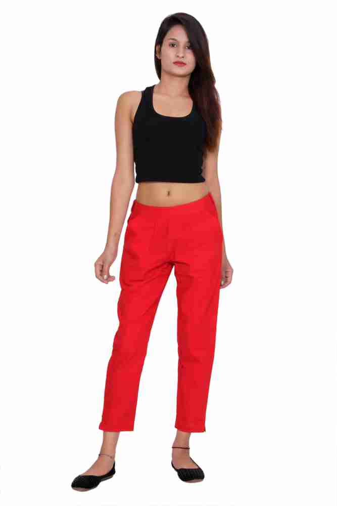 FASHION CLOUD Regular Fit, Relaxed Women Red Trousers - Buy FASHION CLOUD  Regular Fit, Relaxed Women Red Trousers Online at Best Prices in India