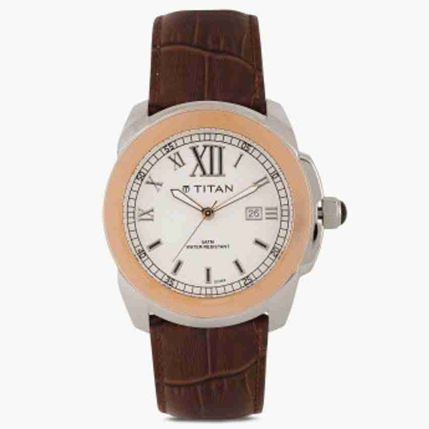 Stylish Men White Faux Leather Leatherette Analog Watch 59 OFF