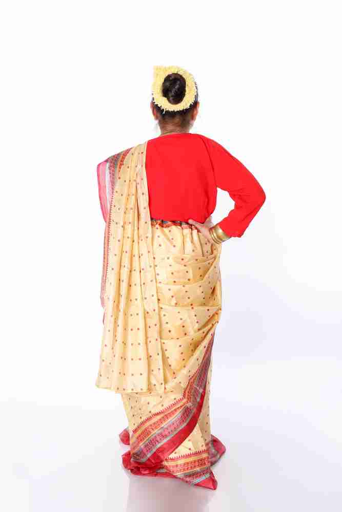 Sanskriti Fancy Dresses Bihu Saree Kids Costume Wear Price in