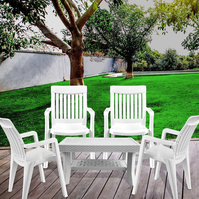 White plastic patio set 2025