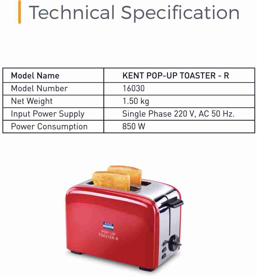 KENT Crisp Pop-Up Toaster: Buy Electric Bread Toaster at Best Price Online